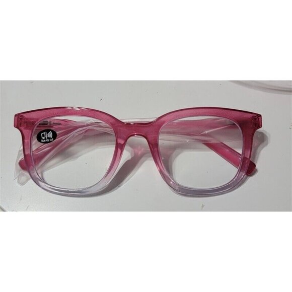 EyeKepper Pink & Clear 1.25 Thick Frame Anti Blue Light Reading Glasses 113459 - Picture 1 of 3